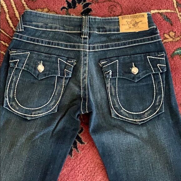 True religious straight leg low rise jeans size 25 - Picture 1 of 8